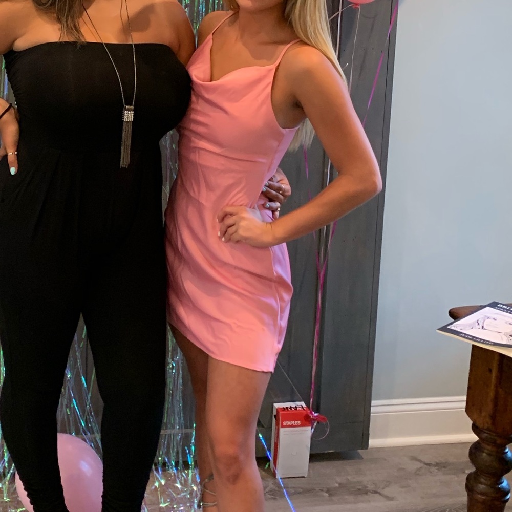 URBAN OUTFITTERS PINK SILK SLIP DRESS